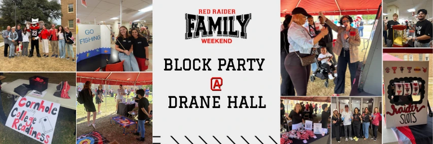 Logo for Family Weekend: Red Raider Family Block Party @ Drane Hall